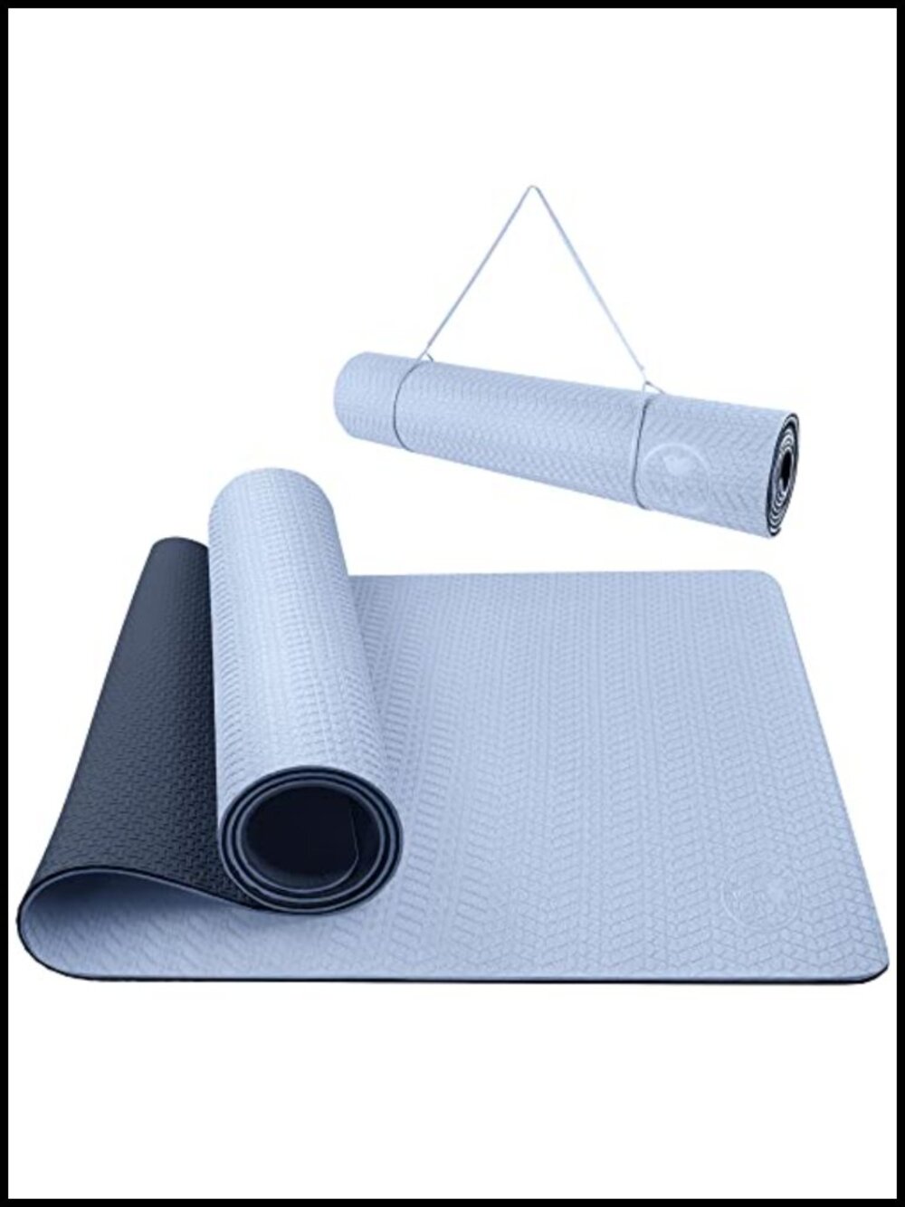 Thick Non Slip TPE Yoga Mat 72x24x6mm Pilates Workout Exercise Mat with Strap